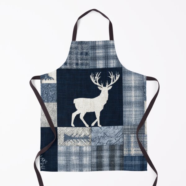 Item preview, Deer Patchwork Rustic Boho Abstract Blue and gray designed and sold by scicilysimonee.