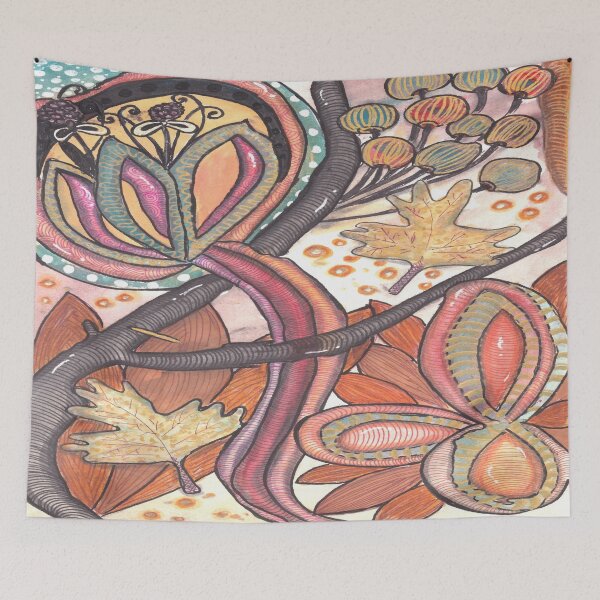 Item preview, Fall Magical Flower | Hand-Drawn Zentangle Doodle Art  designed and sold by ColorWander.