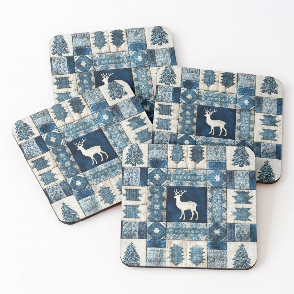 Item preview, Deer Patchwork - Abstract Winter Quilt Design designed and sold by scicilysimonee.