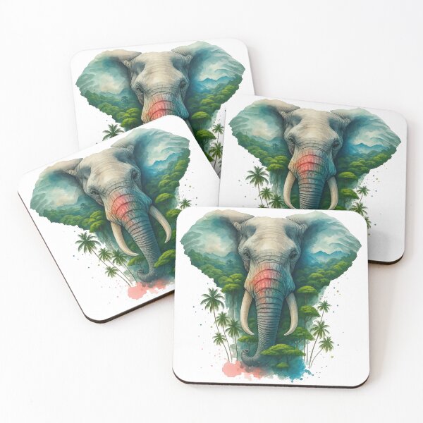 Item preview, Majestic Elephant in Jungle Watercolor Art designed and sold by ArtfulWeave.