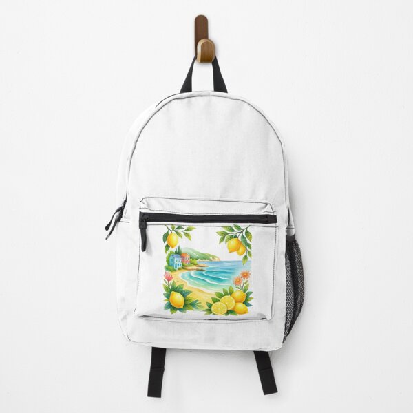 Item preview, Lemon Beach Coastal Landscape Watercolor Art designed and sold by ArtfulWeave.