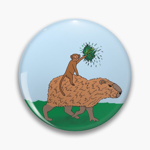 Item preview, Fun Capybara and Monkey Celebration designed and sold by JoyousArt4u.