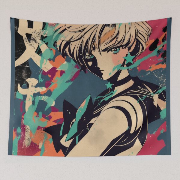 Item preview, Sailor Uranus Vintage Warned Poster  designed and sold by AnimeArsenalPrints.