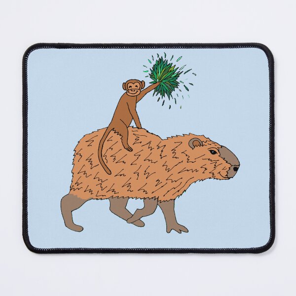 Item preview, Fun Capybara and Monkey Celebration Die Cut designed and sold by JoyousArt4u.