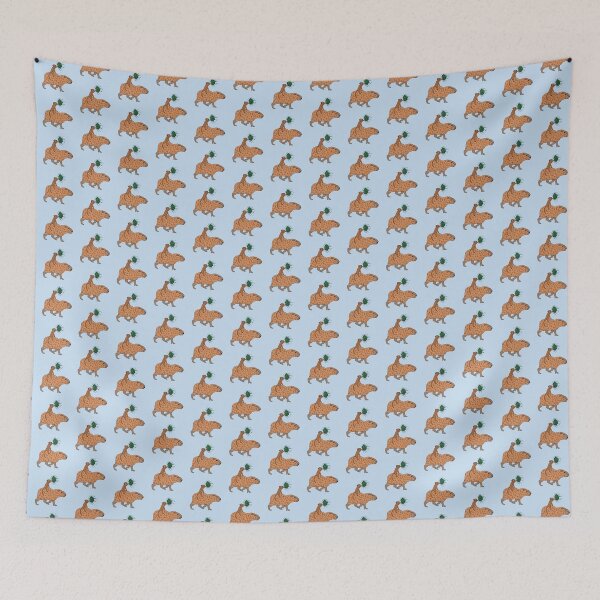 Item preview, Fun Capybara and Monkey Celebration Die Cut designed and sold by JoyousArt4u.