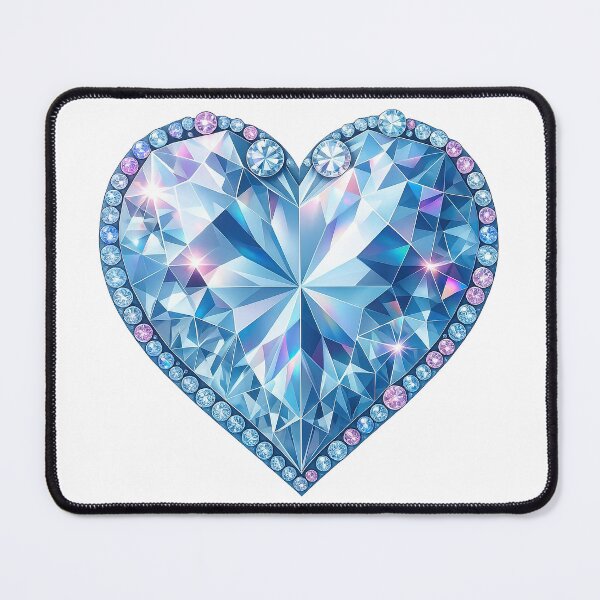 Item preview, Blue Diamond Heart Gem Illustration designed and sold by ArtfulWeave.