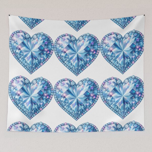 Item preview, Blue Diamond Heart Gem Illustration designed and sold by ArtfulWeave.
