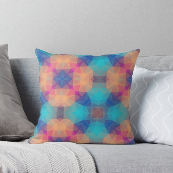 Item preview, purple triangles geometric orange polygon seamless colorful repeat pattern designed and sold by Abrahamjrnd.