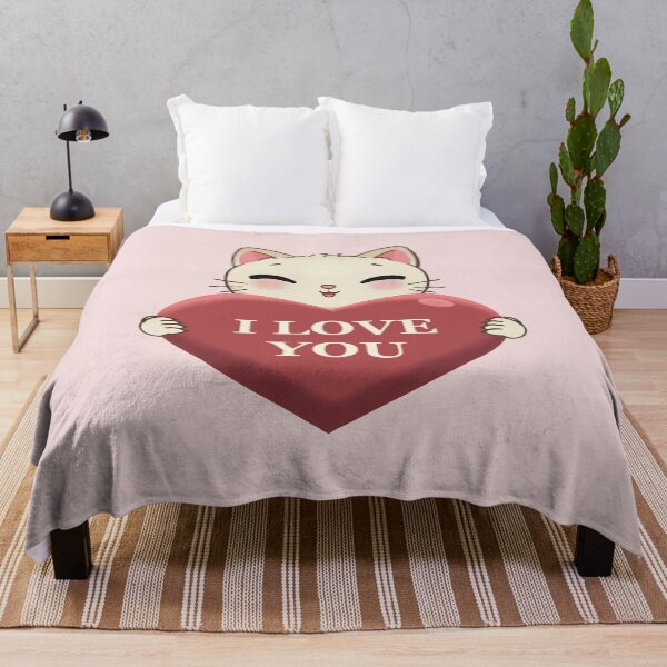Item preview, I Love You Cat - Pink Background designed and sold by AuraBerryArt.