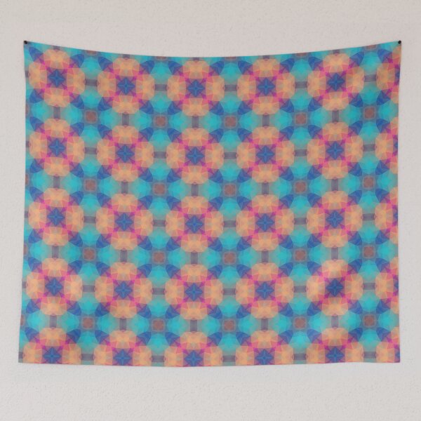 Item preview, purple triangles geometric orange polygon seamless colorful repeat pattern designed and sold by Abrahamjrnd.
