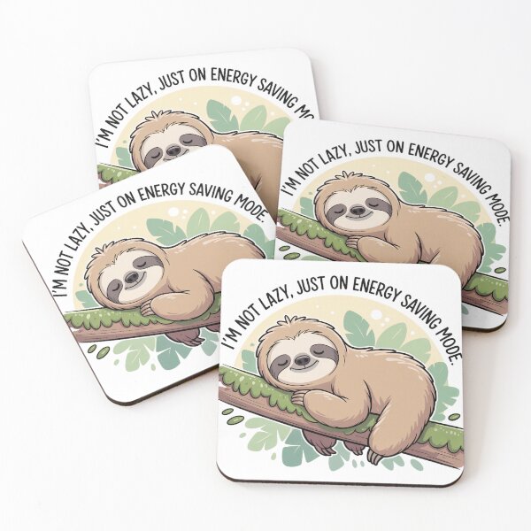Item preview, Cute Kawaii Sloth on Energy Saving Mode – Funny Lazy Animal Quote Design designed and sold by Ammar Studio.