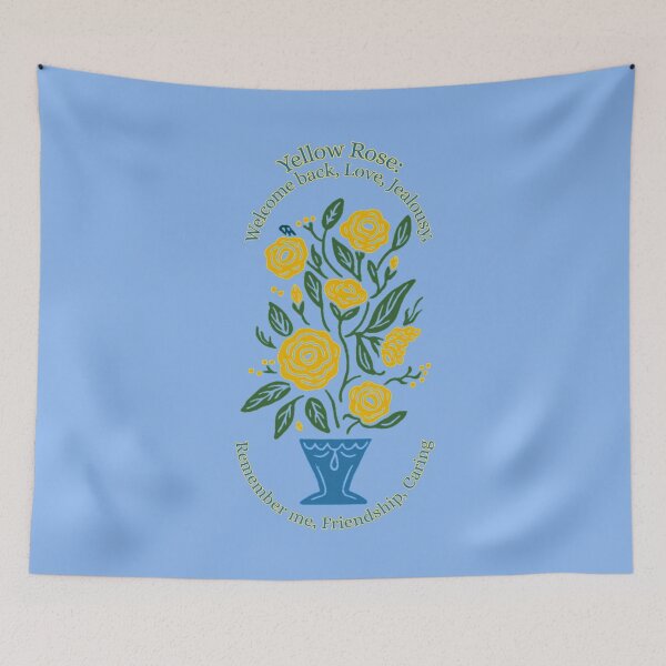 Item preview, Yellow Roses in Blue Vase designed and sold by Brickroad Dsigns.
