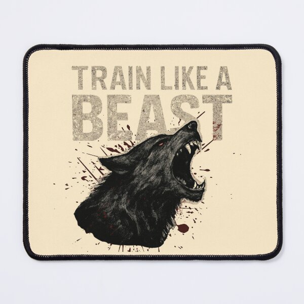 Item preview, Train Like a Beast – Wolf Power Gym Motivation Design designed and sold by SoftStyleStudio ⭐⭐⭐.
