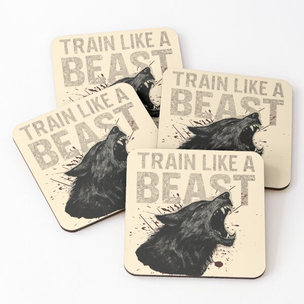 Item preview, Train Like a Beast – Wolf Power Gym Motivation Design designed and sold by SoftStyleStudio ⭐⭐⭐.