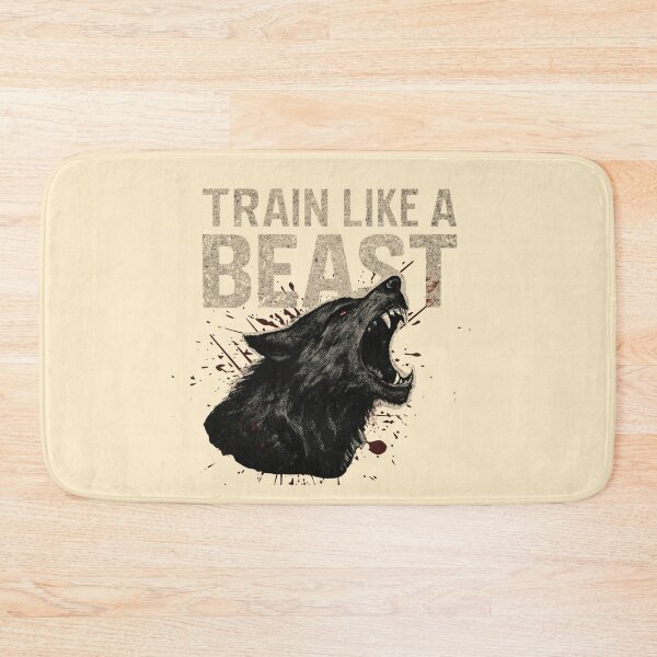 Item preview, Train Like a Beast – Wolf Power Gym Motivation Design designed and sold by SoftStyleStudio ⭐⭐⭐.