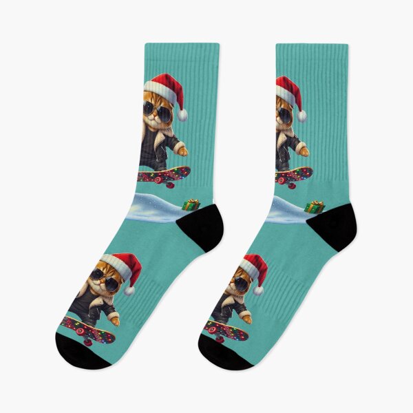 Item preview, Cool Skateboarding Santa Cat | Funny Christmas Skater Kitty | Festive Cat with Sunglasses designed and sold by E-SarnEdge.