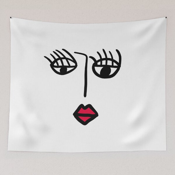 Item preview, Bold Abstract Minimalist Face with Red Lips designed and sold by Red Onion.