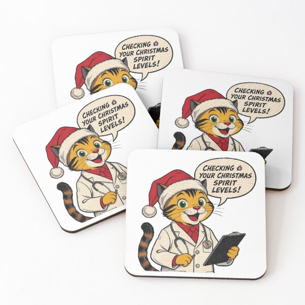 Item preview, Doctor Cat Checking Your Christmas Spirit | Fun Retro Christmas Design designed and sold by ShimaiStore.