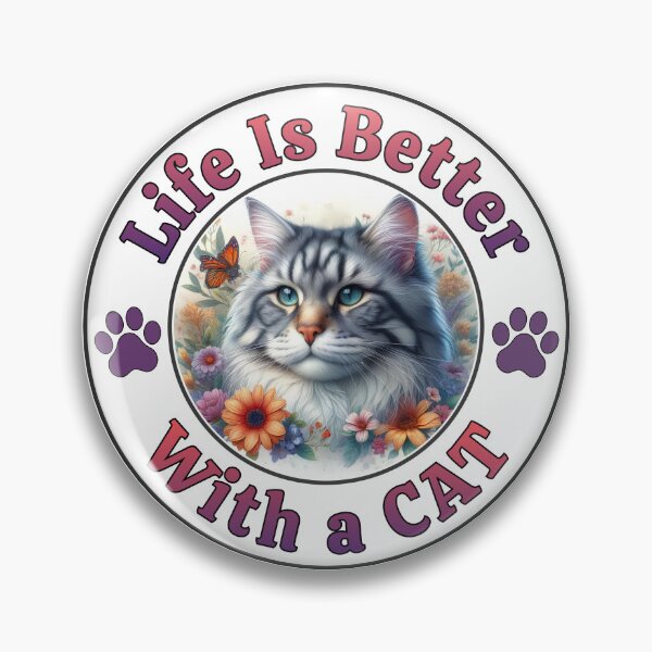 Aperçu de l'œuvre La vie avec un chat - Chat fleuri mignon créée et vendue par TherezaDesign.
