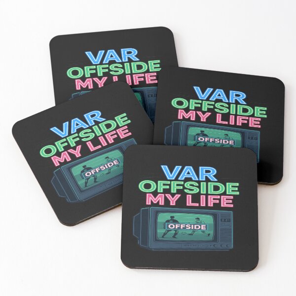 Item preview, VAR Offside My Life Retro Football Tee | Funny Neon Soccer Fan Design designed and sold by POD DYNASTY | Original Print On Demand T-Shirt Graphics.