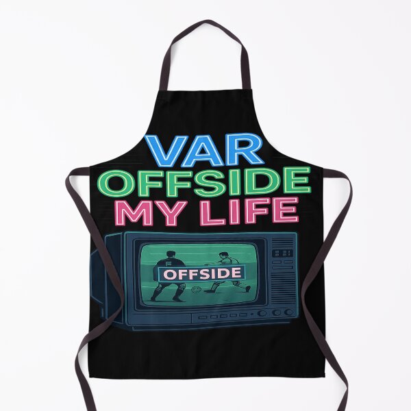 Item preview, VAR Offside My Life Retro Football Tee | Funny Neon Soccer Fan Design designed and sold by POD DYNASTY | Original Print On Demand T-Shirt Graphics.