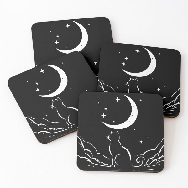 Item preview, Cat Gazing at Crescent Moon designed and sold by jkrphoto.