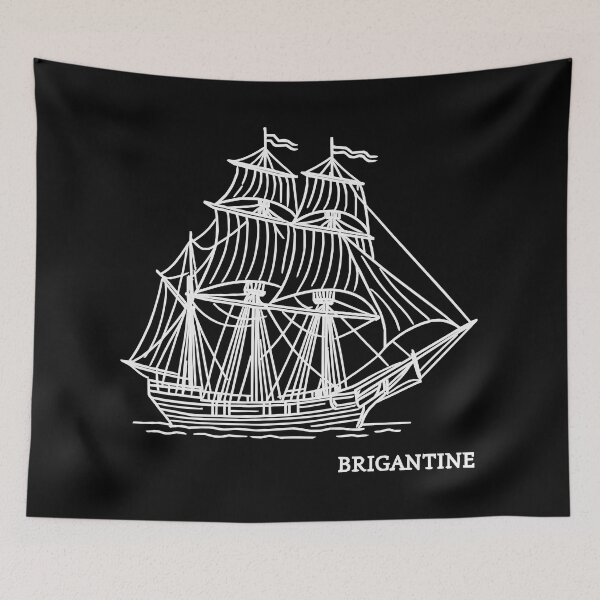 Item preview, Majestic Brigantine Old Vessel Nautical Retro 1 Shapes Mania designed and sold by Shapes-Mania.