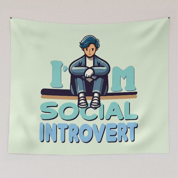 Item preview, I'm Social Introvert, typography designed and sold by maxmaj.