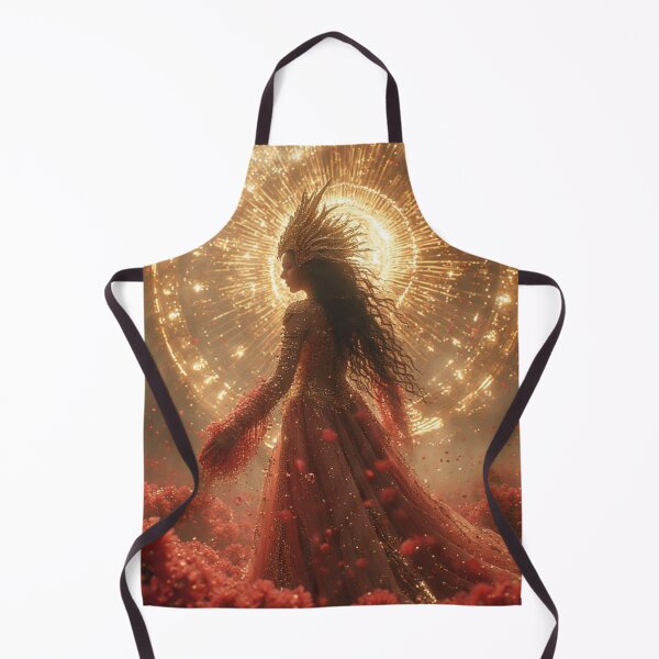 Item preview, Solar Goddess Art Print Golden Halo Crimson Petal Pattern Design designed and sold by Eden Underground Radio (Official Merch).
