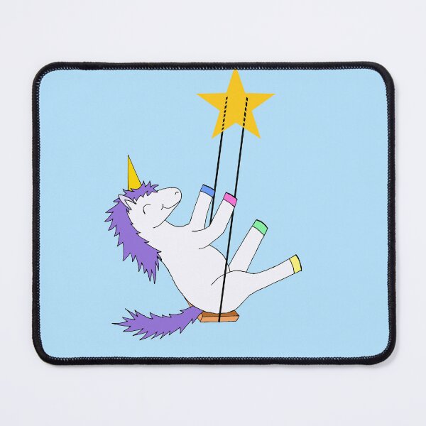 Item preview, Happy Unicorn Swinging on a Star designed and sold by JoyousArt4u.