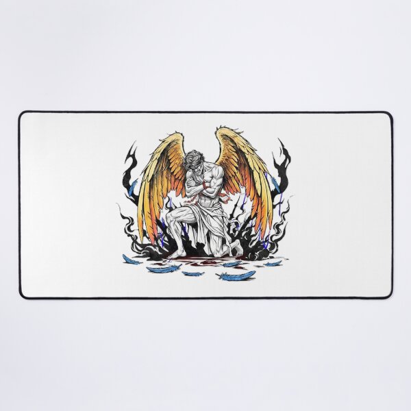 Item preview, “Fallen Grace: Wounded Angel in Celestial Flames” designed and sold by Vibepop.store.