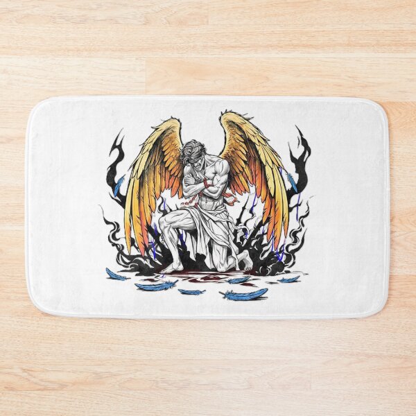 Item preview, “Fallen Grace: Wounded Angel in Celestial Flames” designed and sold by Vibepop.store.