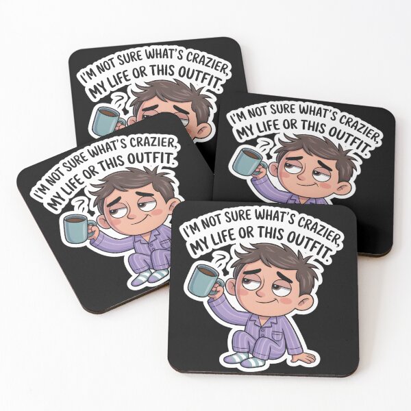 Item preview, Funny Chaotic man Comic Art – “I’m Not Sure What’s Crazier, My Life or This Outfit” | Pop Art Humor  designed and sold by Ammar Studio.
