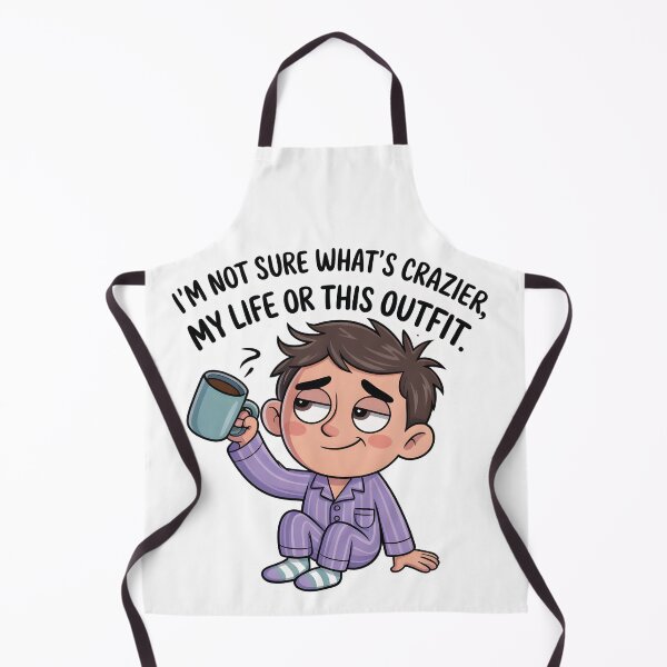 Item preview, Funny Chaotic man Comic Art – “I’m Not Sure What’s Crazier, My Life or This Outfit” | Pop Art Humor  designed and sold by Ammar Studio.