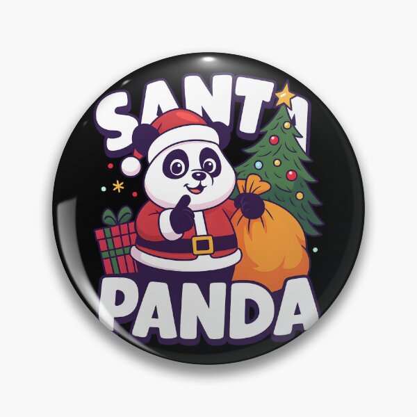 Item preview, Cute Santa Panda with Christmas Tree Funny Holiday Gift Design for Kids and Adults designed and sold by DrawHandArt.