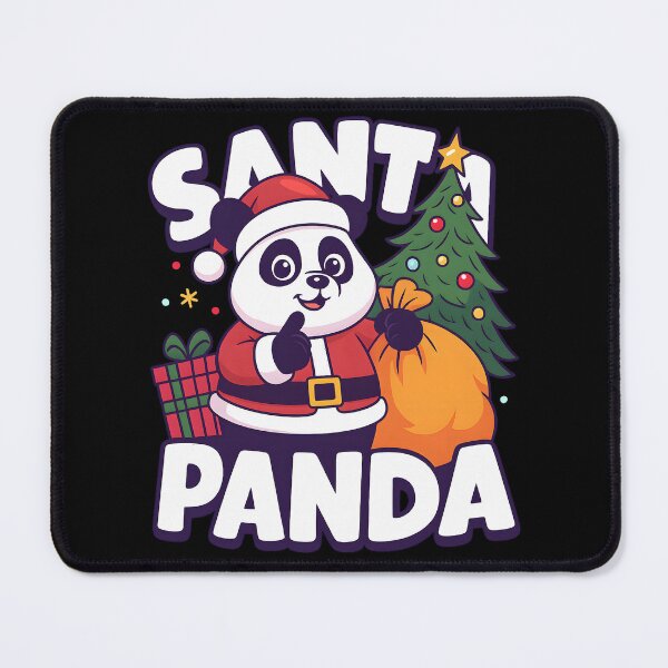 Item preview, Cute Santa Panda with Christmas Tree Funny Holiday Gift Design for Kids and Adults designed and sold by DrawHandArt.