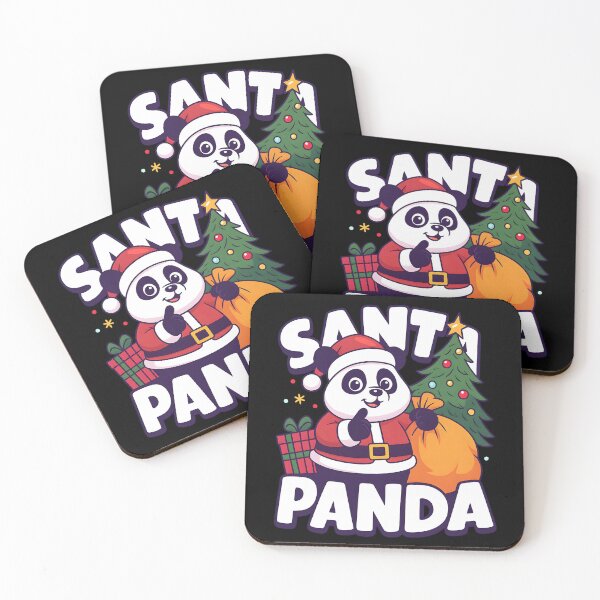 Item preview, Cute Santa Panda with Christmas Tree Funny Holiday Gift Design for Kids and Adults designed and sold by DrawHandArt.