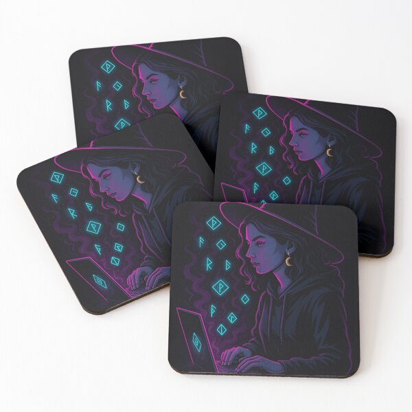 Item preview, Cyber Witch Coder – Neon Tech Sorceress Casting Digital Spells designed and sold by ShivaniiD.