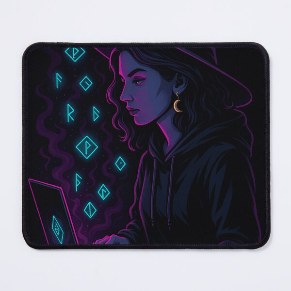 Item preview, Cyber Witch Coder – Neon Tech Sorceress Casting Digital Spells designed and sold by ShivaniiD.