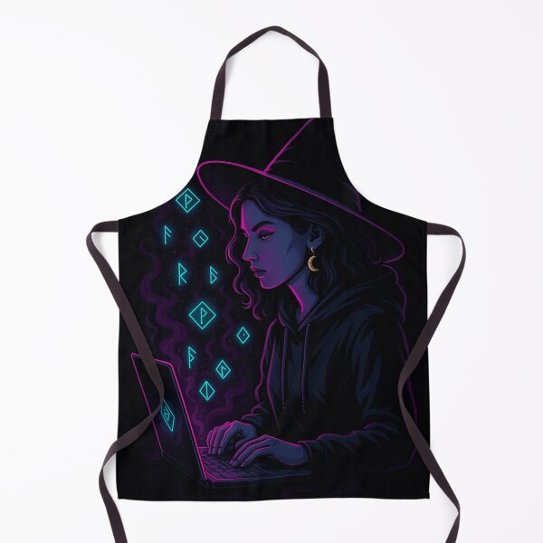 Item preview, Cyber Witch Coder – Neon Tech Sorceress Casting Digital Spells designed and sold by ShivaniiD.