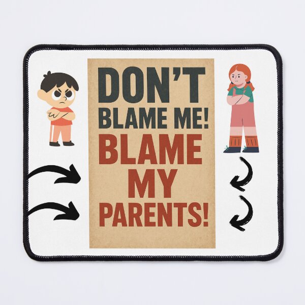 Item preview, Two brats say "Blame our parents!" designed and sold by me-me-me74.