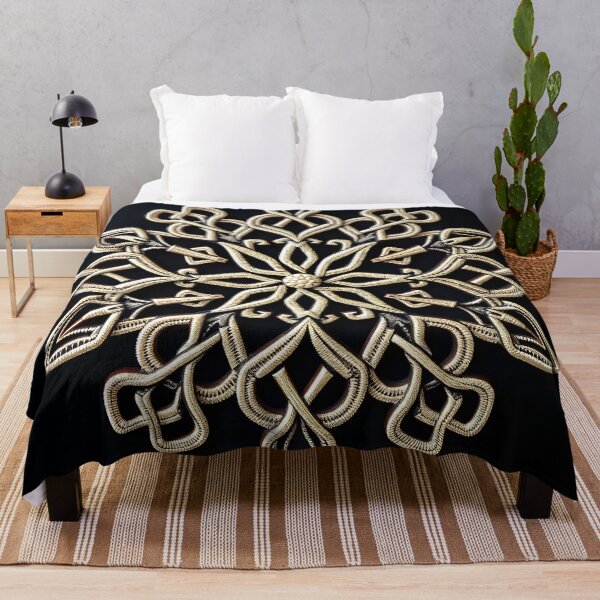 Item preview, Celtic Snowflake – Golden Winter Knotwork designed and sold by Buttonquill.