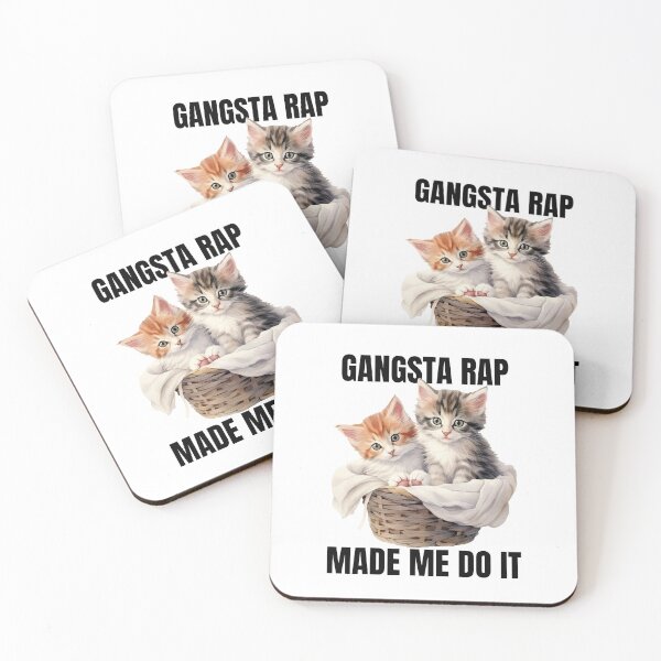 Item preview, Gangsta Rap Made Me Do It Ice Cube Kitten Rap Tee designed and sold by PadjocaCEO.