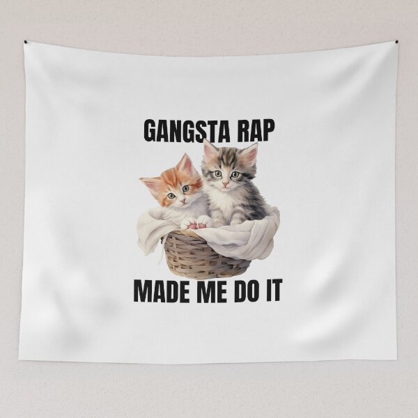 Item preview, Gangsta Rap Made Me Do It Ice Cube Kitten Rap Tee designed and sold by PadjocaCEO.