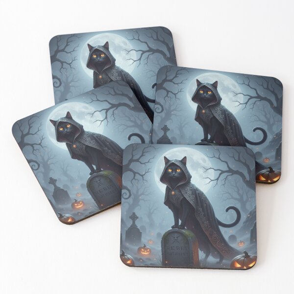 Item preview, Midnight Meow: The Elegant Spooky Cat Halloween Tee | Stylish Gothic Cat in Haunted Night Design for Halloween Lovers designed and sold by VibeCraftique.