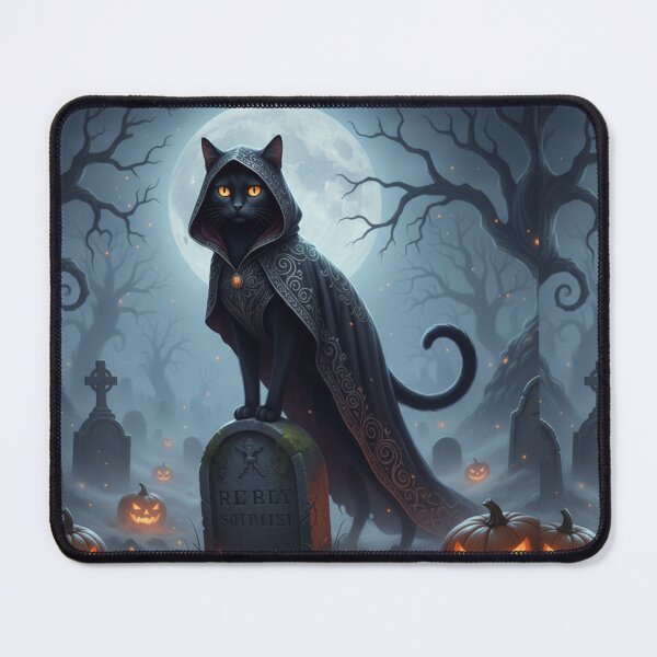 Item preview, Midnight Meow: The Elegant Spooky Cat Halloween Tee | Stylish Gothic Cat in Haunted Night Design for Halloween Lovers designed and sold by VibeCraftique.