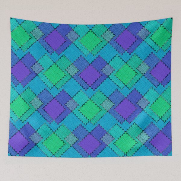Item preview, Textured patches multicolored strokes  green  blue  purple shapes designed and sold by fuzzyfox.