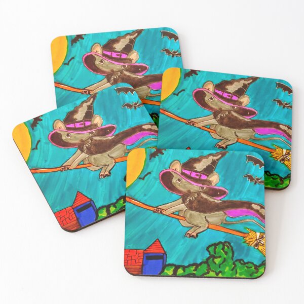 Item preview, MILDRED THE MOUSE WITCH FLYS ON HALLOWEEN NIGHT  designed and sold by JoAnnHayden.