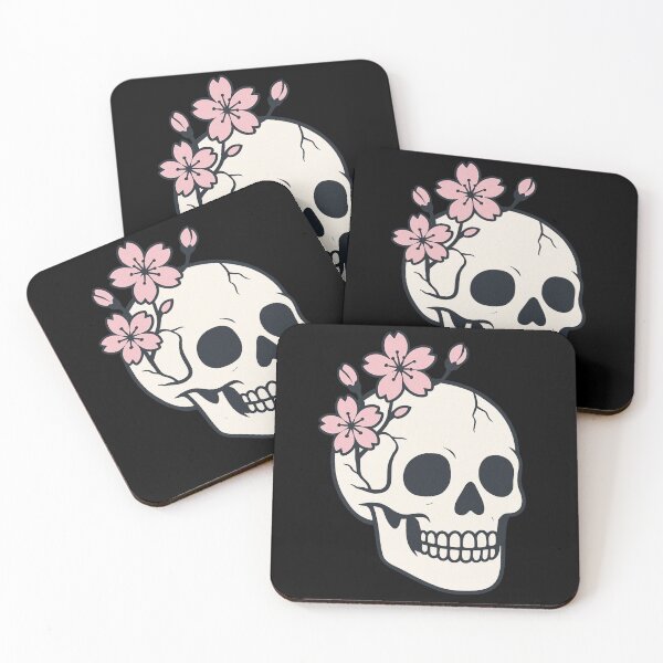 Item preview, Skull with Cherry Blossoms designed and sold by CraftedHome.