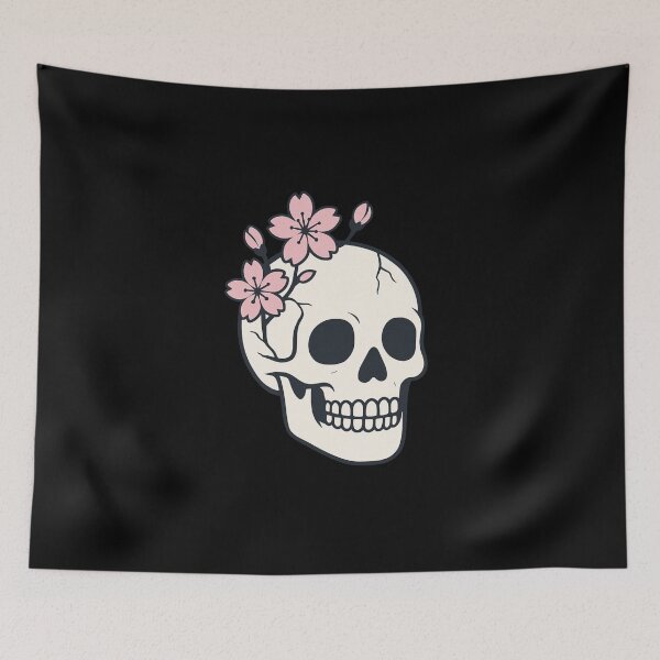 Item preview, Skull with Cherry Blossoms designed and sold by CraftedHome.